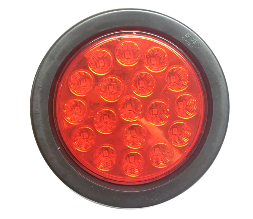 4 inch round led stop turn tail lights with rubber grommets for truck