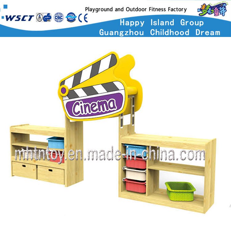 Gabinete del estante del juego de rol de madera sólida de los niños de la escuela (HF- 08201)