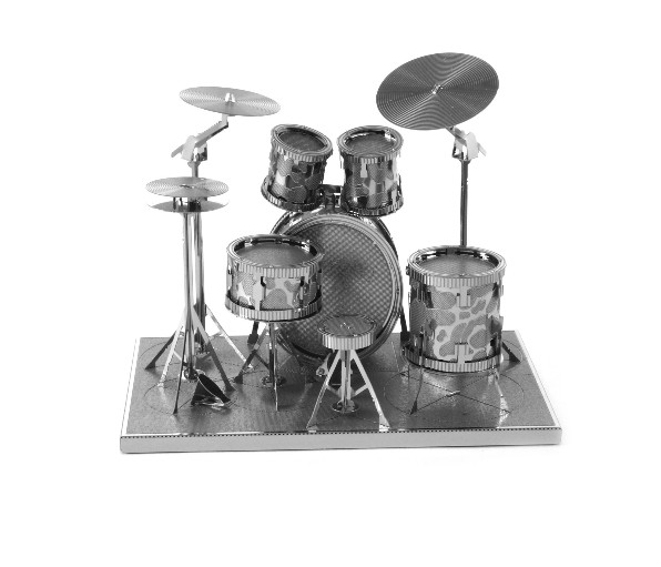 Fascinations golden Metal Earth 3D metal etching Metal Modle Puzzles Works Arts Including Tools Drum Set (Silver) - xk905