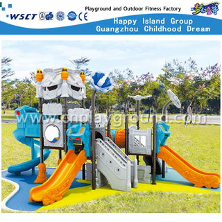 Terrain de jeu en acier galvanisé par robot bon marché Multi-Slide pour enfants (HA-06701)