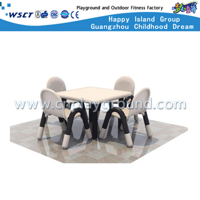 Hochwertige Kinder Kunststoff Grau Viereck Tisch Möbel (M11-07606)