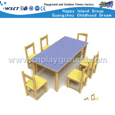 Juego de silla y mesa de madera para seis sillas (M11-07206)