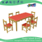 Schule Red Wooden Feuerfest Rechteck Kinder Tisch für sechs (HG-4005)