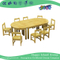 Shcool Rustic Wooden Rectangle Table y sillas de muebles (HG-3903)