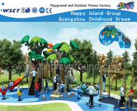 Green Tree House Feature Niños al aire libre Patio de acero galvanizado (HF-10802)