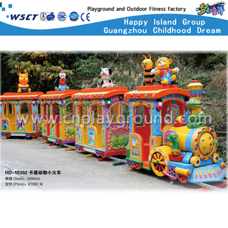Jouets électriques d'enfants de train électrique de conception de dessin animé extérieur de HD-10302