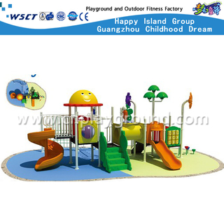 Le terrain de jeu en acier galvanisé par enfants de bande dessinée animale avec le matériel de glissière (HD-2801)