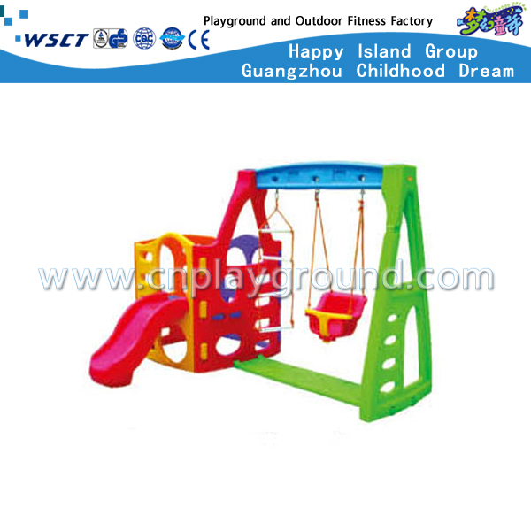 Outdoor Plastic Toys Kleiner Spielplatz mit Rutsche und Schaukel Ausrüstung (M11-09408)