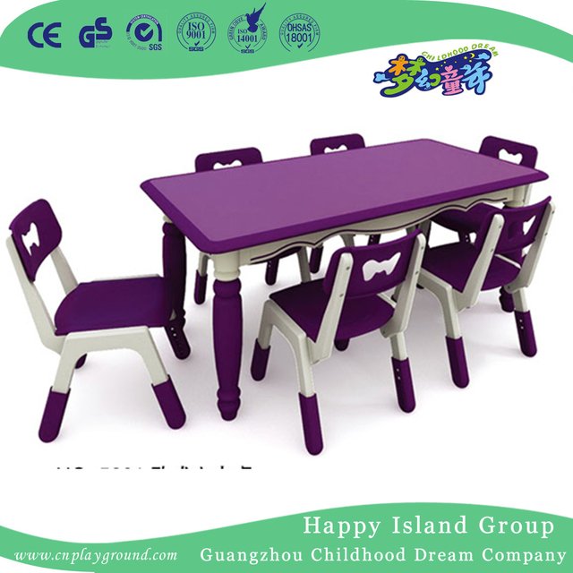 Kindergarten einfache gebogene Kunststofftisch für Kinder (HG-5103)