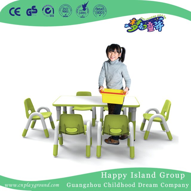 Schule Luxus Kinder Holz gebogenen Tisch mit orange Rand (HG-4905)