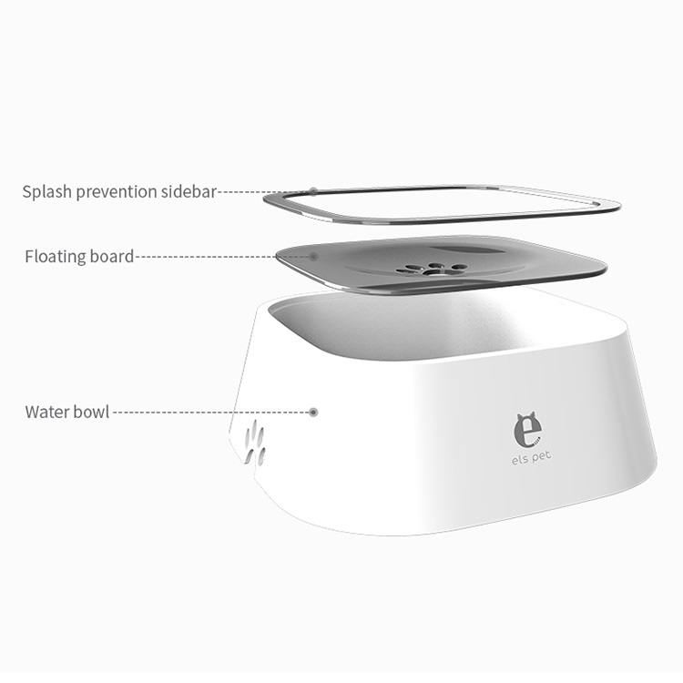 Pet Floating Anti-Overflow Non Wet Beard Safe Portable Travel In Car Plastic Splash Proof Anti Spill Pet Cat Dog Water Bowl