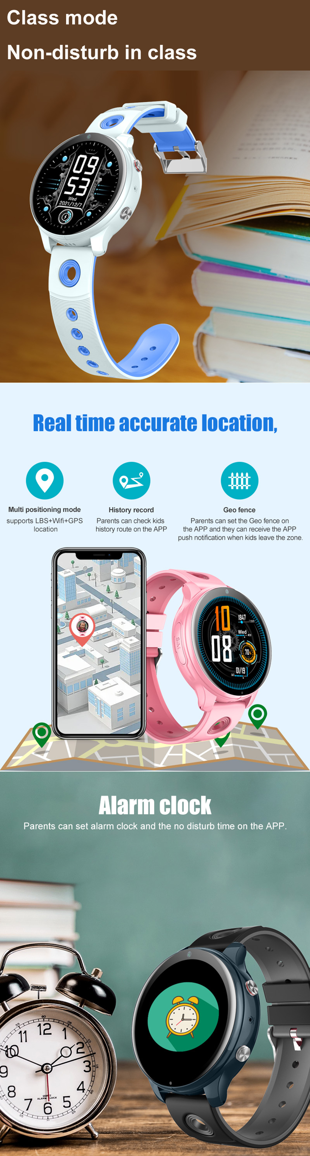 Safe Round Screen 4G Kids GPS Tracker D42U Tracker GPS per bambini con schermo rotondo sicuro 4G D42U