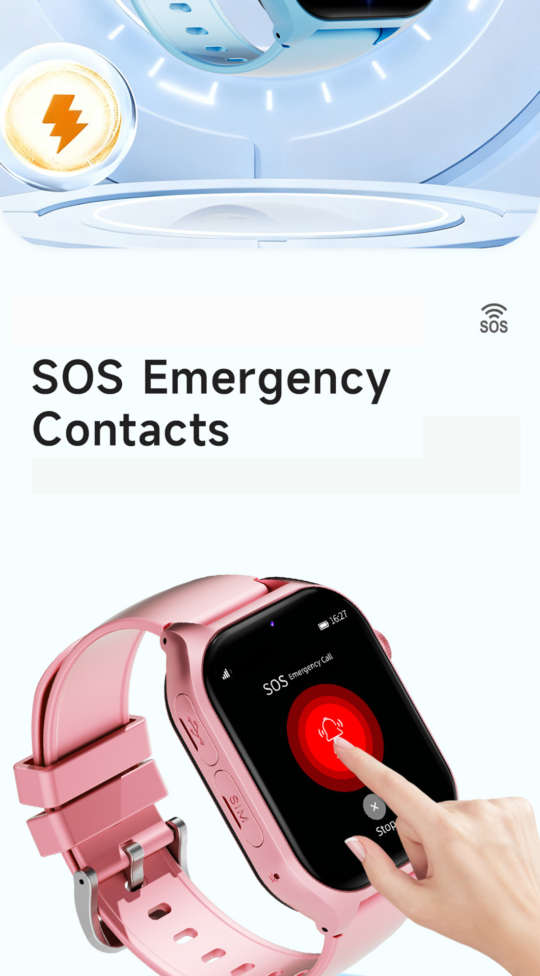 Parental Control 4G Kids GPS Watch Y49 Control parental 4G Reloj GPS para niños Y49
