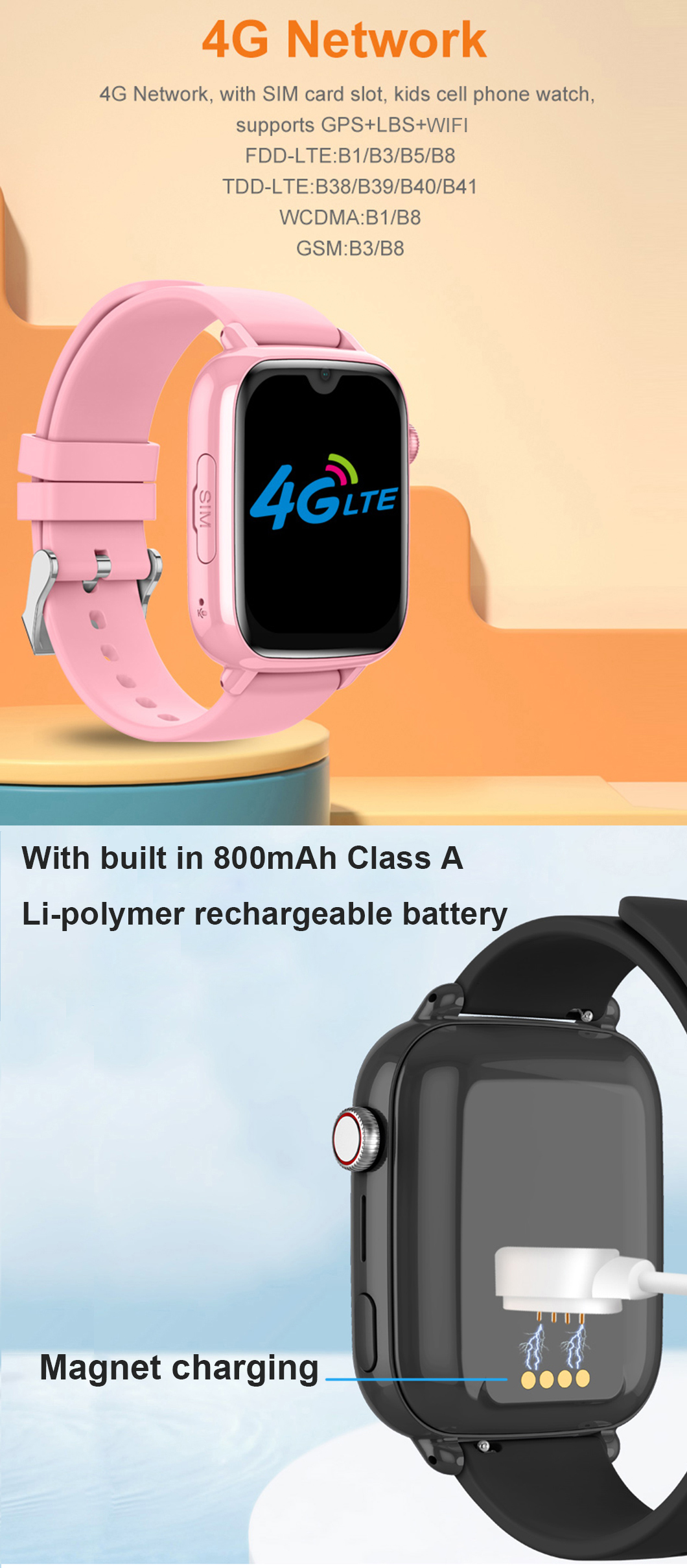 1.91" Large Screen 4G Kids GPS Watch D49C Reloj GPS para niños 4G con pantalla grande de 1,91 pulgadas D49C