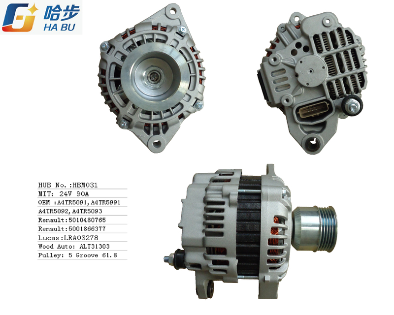 Auto Alternator for Renault Trucks 24V 90A A4tr5091, A4tr5092, A4tr5093