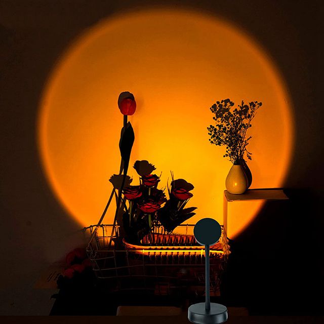 GY Sunset Projection LED Projection, 180° Rotation, Romantic Visual, Sunset Projector, USB, Modern Floor Lamp, Night Lamp for Living Room