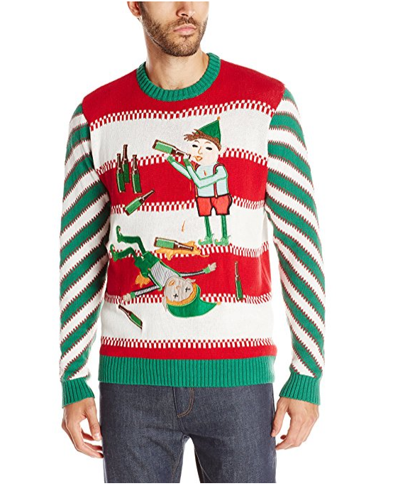 PK1859HX Drunken Eleves Ugly Christmas Sweater
