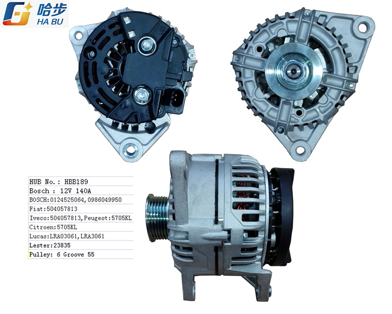 Car Auto Alternator for Iveco Daily, 0124525064, 504057813