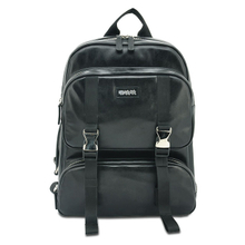 Black leather backpack for girls
