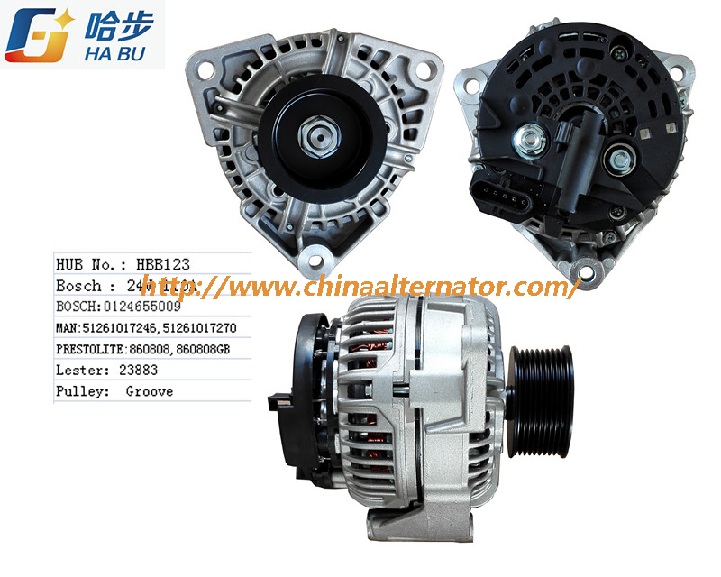 24V 110A Alternator 0 124 655 009 0124655009 for Bosch Camion Man