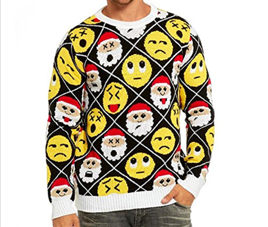 PK1811HX Men's Ugly Christmas sweater ladies santa With Emoji