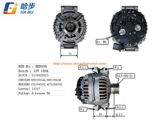 12V 180A Alternator for Bosch Mercedes Benz Lester 11217 0124625023