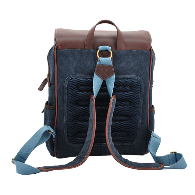 Mens canvas and leather backpack