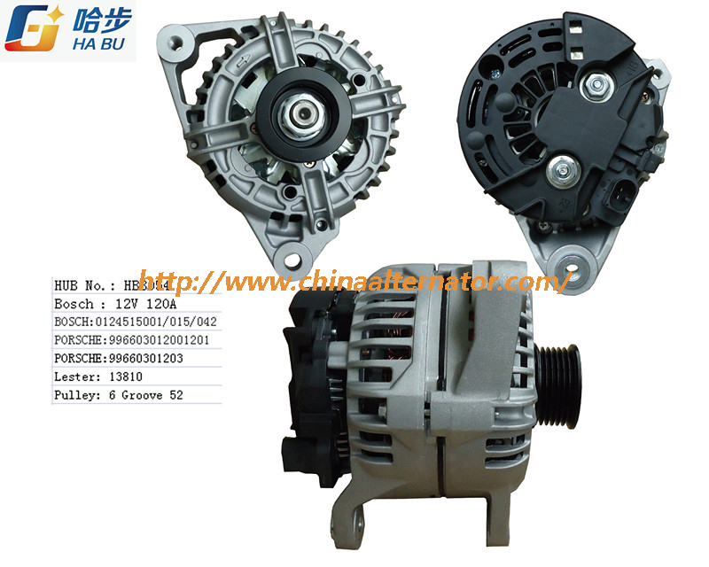 120A Auto Alternator for Porsche 911, 0124515001, 0124515015, 0124515042