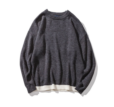 PK18ST066 crew neck loose knitted cashmere sweaters for men