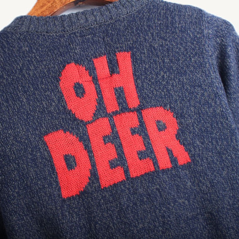 Unisex adults hotsale reindeer sweater knitted deer horn ugly christmas jumpers