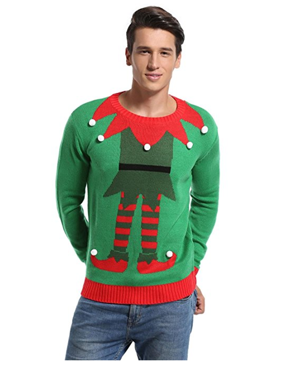 PK1843HX Ugly Christmas Sweater Fake Cardigan Sweater