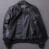 P18E088BE men sheep leather classics fashion motorcycle biker bomber jacket with rib fabric