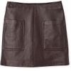 P18E046BW Latest Fashion Classic genuine leather classic women skirt with two pockets