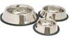 Stainless Steel No Tip Dog Bowl With Rubber Ring Non Skid
