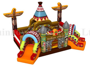 RB01038（8x6m）Inflatable Egypt Theme funcity Obstacle Bouncer with Slide