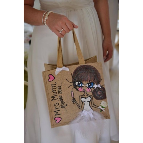 個人化された結婚のジュート袋