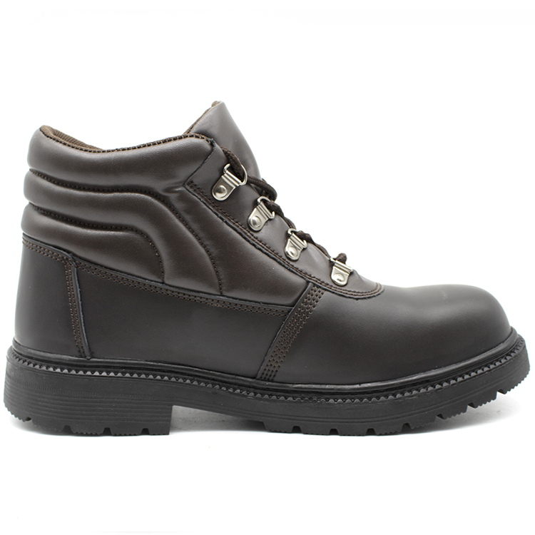 Cemented Construction Brown Leather Safety Boots Steel Toe
