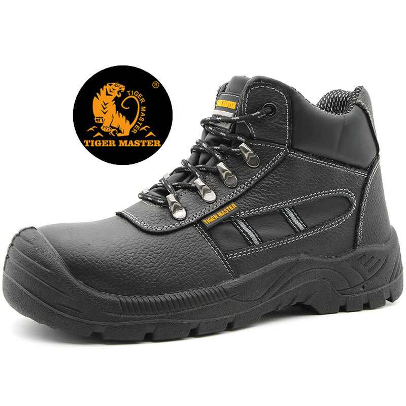 Non-slip Steel Toe Anti Puncture Industrial Safety Shoes Black