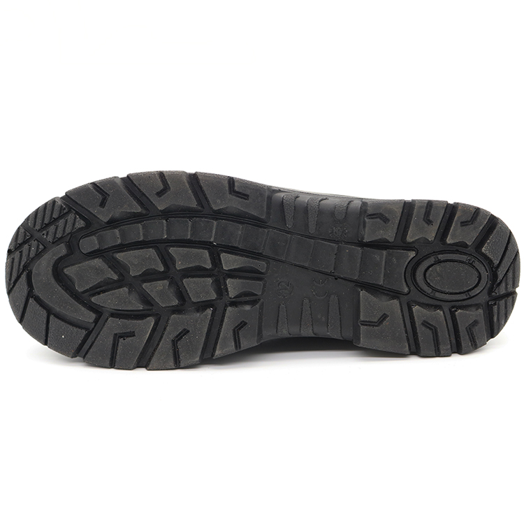 Black Leather Puncture Proof Steel Toe Cap Safety Shoes without Laces