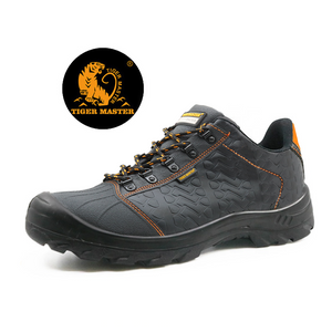 Black Leather Steel Toe Midplate Safety Footwear Ce Certified