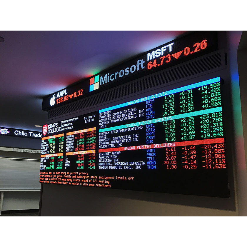 P10全彩数字LED显示屏LED贴纸适用于股票，金融，证券市场