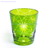 Hand-cutting Lead Free Colorful Glass Cup for Drinking Water