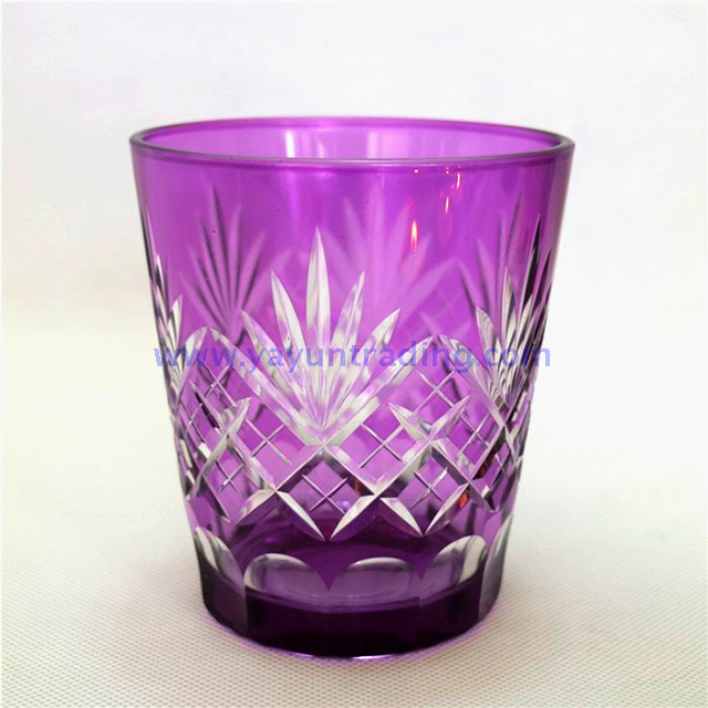 pine apple embossed glass candle holder