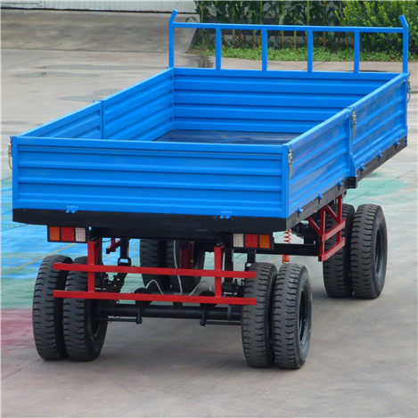 中国 牵引双轴拖车10吨,牵引式双轴农用拖斗10吨,双轴自卸拖拉机挂车