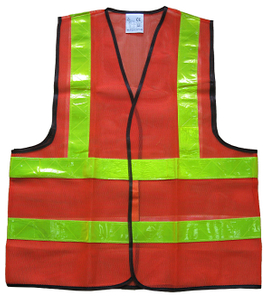 Red mesh reflective safety working vest in China
