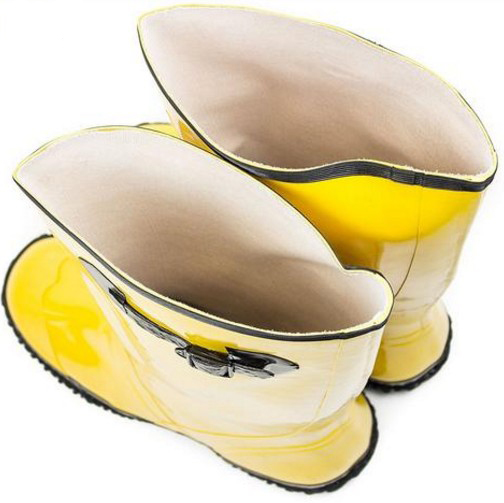 Rubber overshoes, yellow slush rubber boots