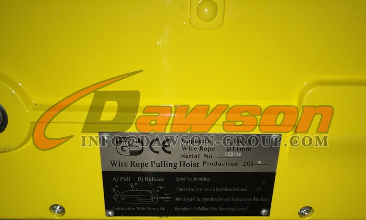Wire Rope Pulling Hoist - Dawson Group Ltd. - China Supplier Wire Rope Pulling Hoist - Dawson Group Ltd. - China Supplier