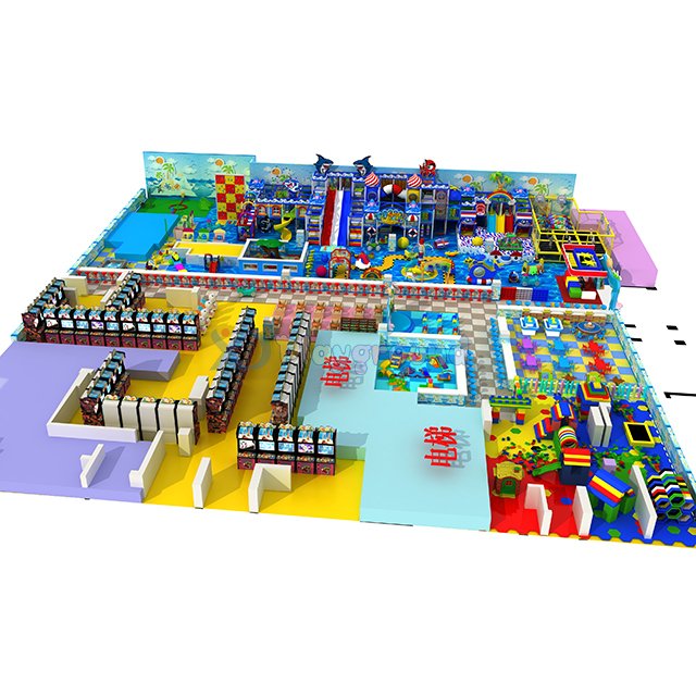 Large Amusement Park Kids Indoor Playground Equipment with Soft Buildings