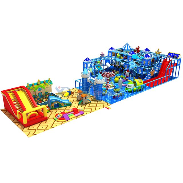 Ocean Themed Amusement Park Kids Soft Indoor Playground with Inflatable Playground