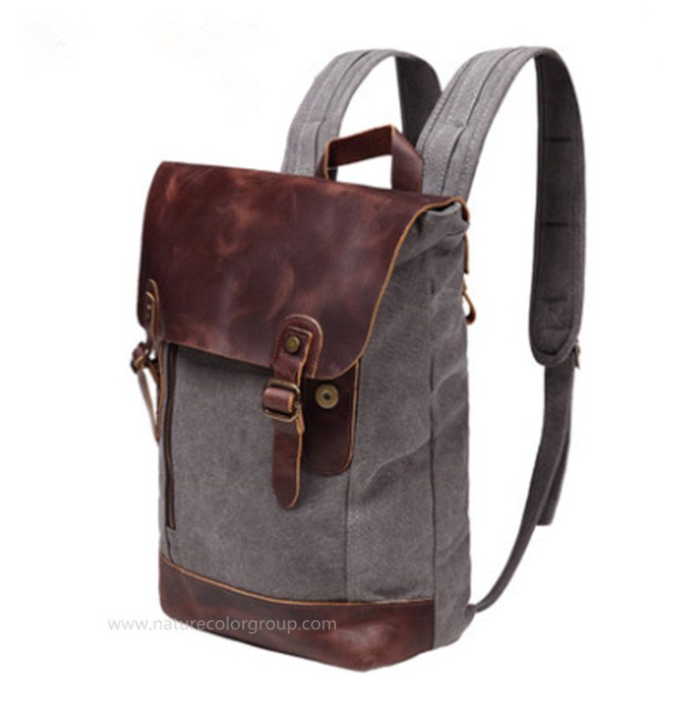 Best Canvas Laptop Backpack with Leather Trims
